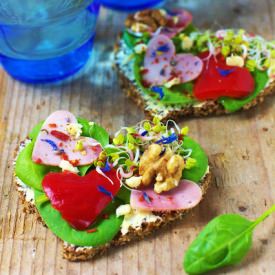 Heart-shaped Open Sandwich