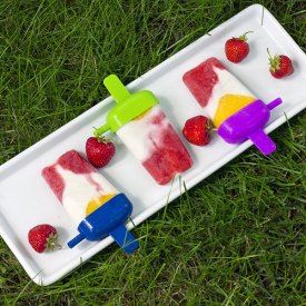 Strawberry Mango Coconut Ice Pops