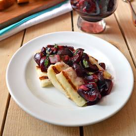 Grilled Halloumi with Cherry Salsa
