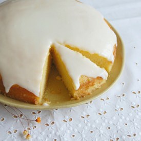 Lemon Cornmeal Cake with Lemon Glaze