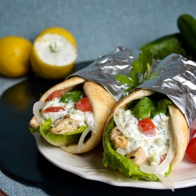 Chicken Gyros and Tzatziki Sauce