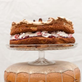 Strawberry and Cream Meringue Cake