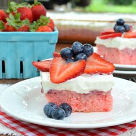 Strawberry Cheesecake Poke Cake