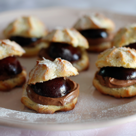 Puffs with Chocolate and Cherries