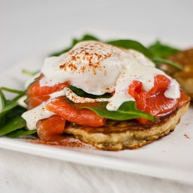 Salmon & Egg with Gluten-free Pancake