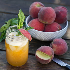 Peach-Basil Juleps