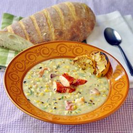 Lobster and Grilled Corn Chowder