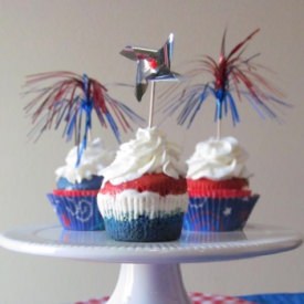 Red White & Blue Ice Cream Cupcakes
