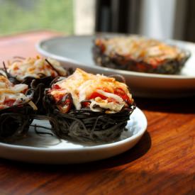 Black Bean Spaghetti Nests