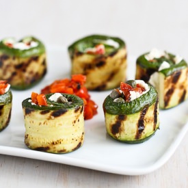 Grilled Zucchini Rolls Goat Cheese
