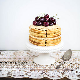 Brown Butter Waffle Cake & Sorghum