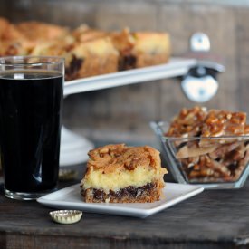 Chocolate Stout Pretzel Toffee Bars