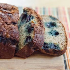 Tipsy Blueberry Banana Bread