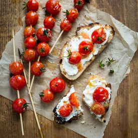Grilled Tomato Skewers on Toast