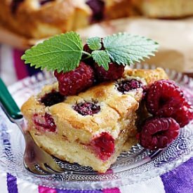 Blondie with Raspberries