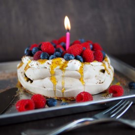 Mixed Berry Chocolate Pavlova