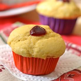 Raspberry Jam Corn Muffins