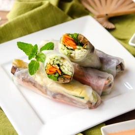 Grilled Eggplant Spring Rolls