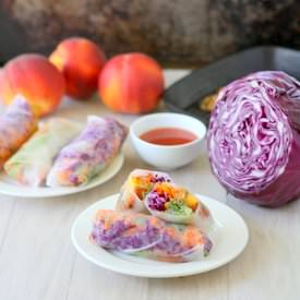 Grilled Peach Spring Rolls