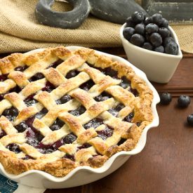 Lattice Topped Blueberry Pie