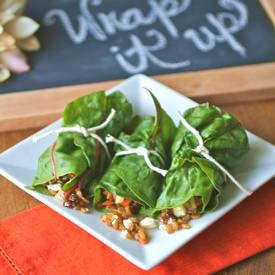 Swiss Chard Wraps w/ Wheat Berries