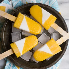 Mango Cardamom Coconut Popsicles