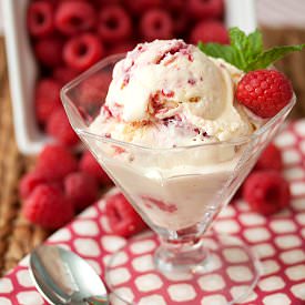 Raspberry White Chocolate Ice Cream