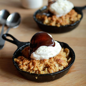 Banana Crisp with Choc. Kahlua Sauce