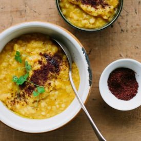 Split Pea, Carrot + Sumac soup