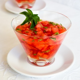 Wetermelon Tartare With Mint Jelly