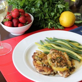 Chicken Piccata with Almond Crust