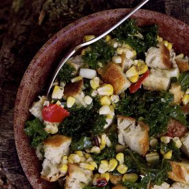 Corn and Kale Panzanella