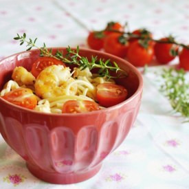 Aromatic Spaghetti with Shrimp