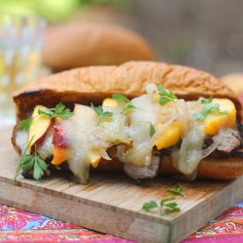 Steak Sandwiches + Peaches + Brie