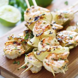 Grilled Cilantro Lime Shrimp Kebabs