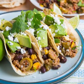 Black Bean & Corn Picadillo Tacos
