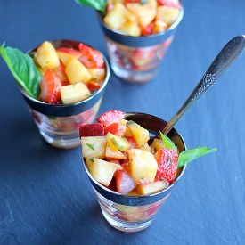 Lime Honey Fresh Herb Fruit Salad