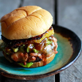 Hawaiian BBQ Salmon Burgers