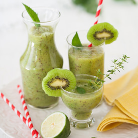 Minty Kiwi Smoothie with Lime
