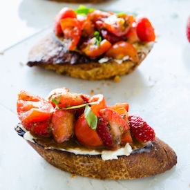 Strawberry Tomato Basil Bruschetta