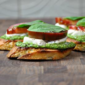 Caprese Crostini with Pesto