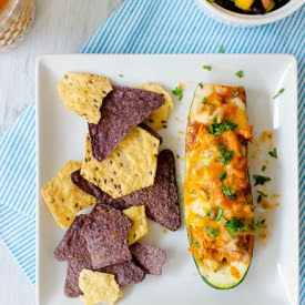 Chicken Enchilada Zucchini Boats