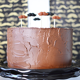 Mustache Themed Chocolate Cake