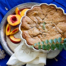 Peach and Curry Leaf Cobbler