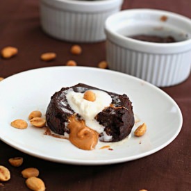 Molten Chocolate Peanut Butter Cake
