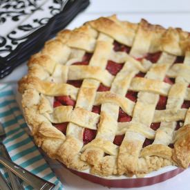 Strawberry Balsamic Basil Pie