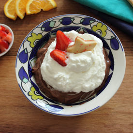 Pudding with Berries & Cream