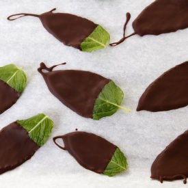 Dark Chocolate Dipped Mint Leaves