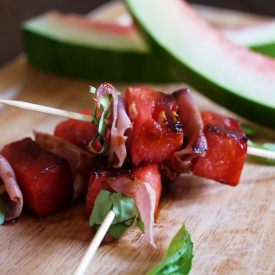 Watermelon and Prosciutto Spears