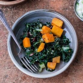 Spiced Silverbeet and Pumpkin Hash